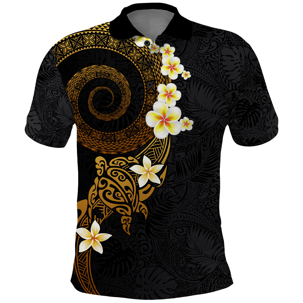 Polynesian Spiral Tribal Tattoo Polo Shirt Golden Color