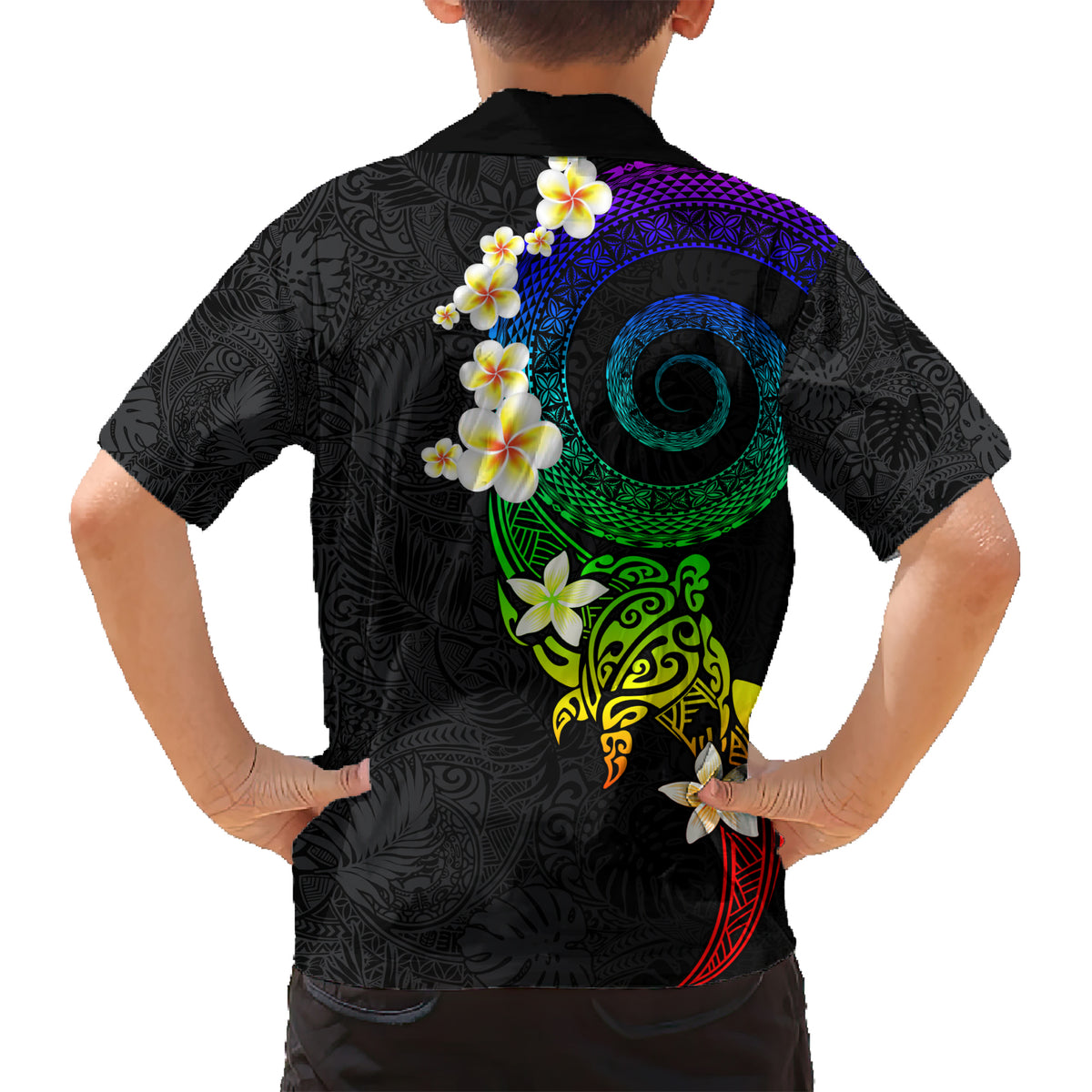 Polynesian Spiral Tribal Tattoo Kid Hawaiian Shirt Fanciful Color LT03 - Polynesian Pride