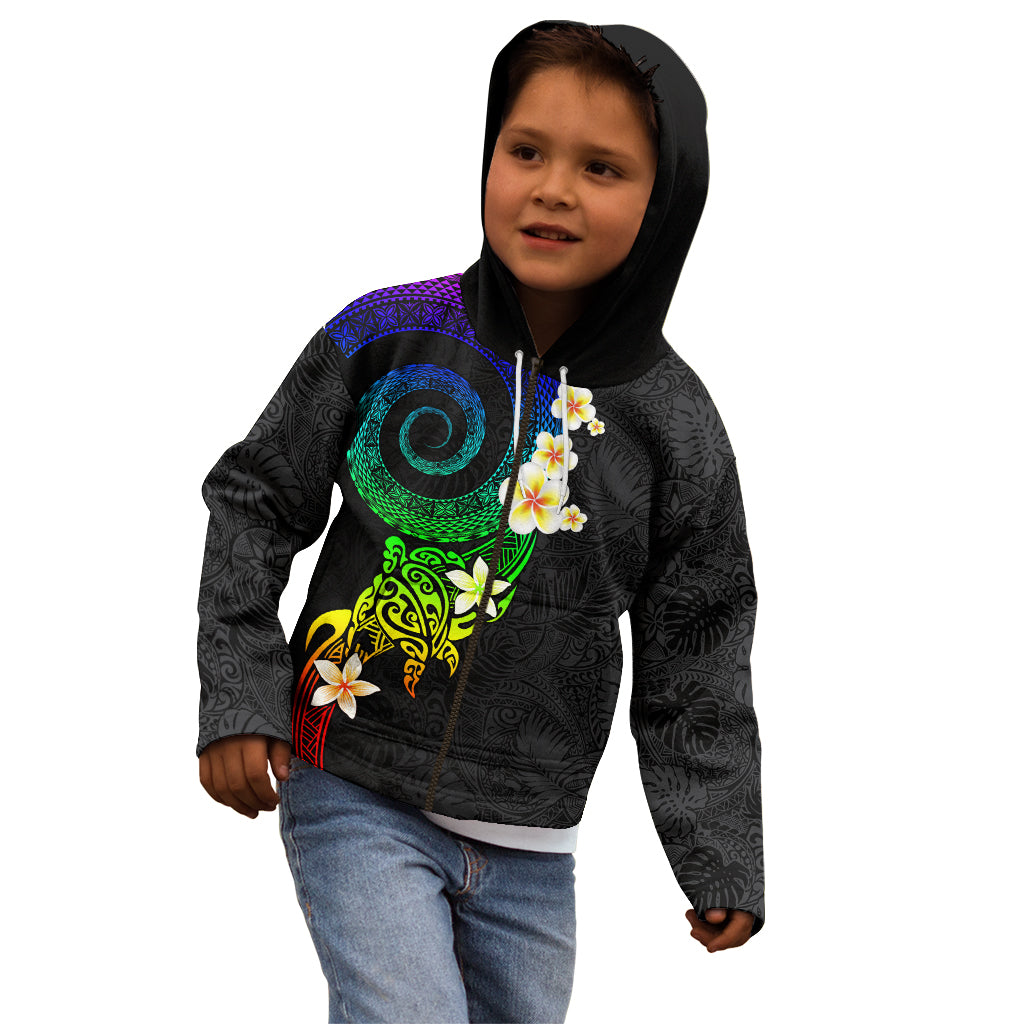Polynesian Spiral Tribal Tattoo Kid Hoodie Fanciful Color LT03 - Polynesian Pride