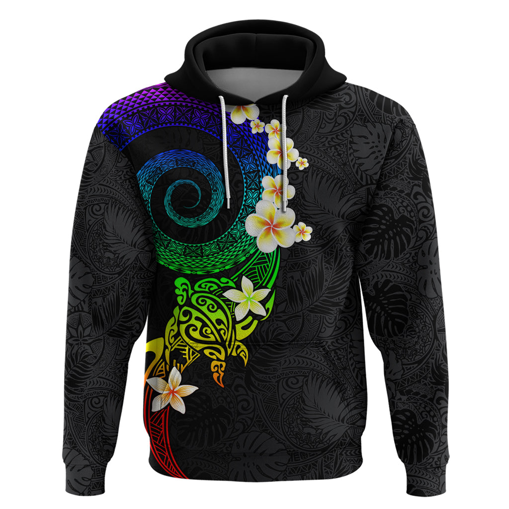 Polynesian Spiral Tribal Tattoo Zip Hoodie Fanciful Color