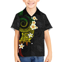 Polynesian Spiral Tribal Tattoo Kid Hawaiian Shirt Reggae Color LT03 Kid Reggae - Polynesian Pride