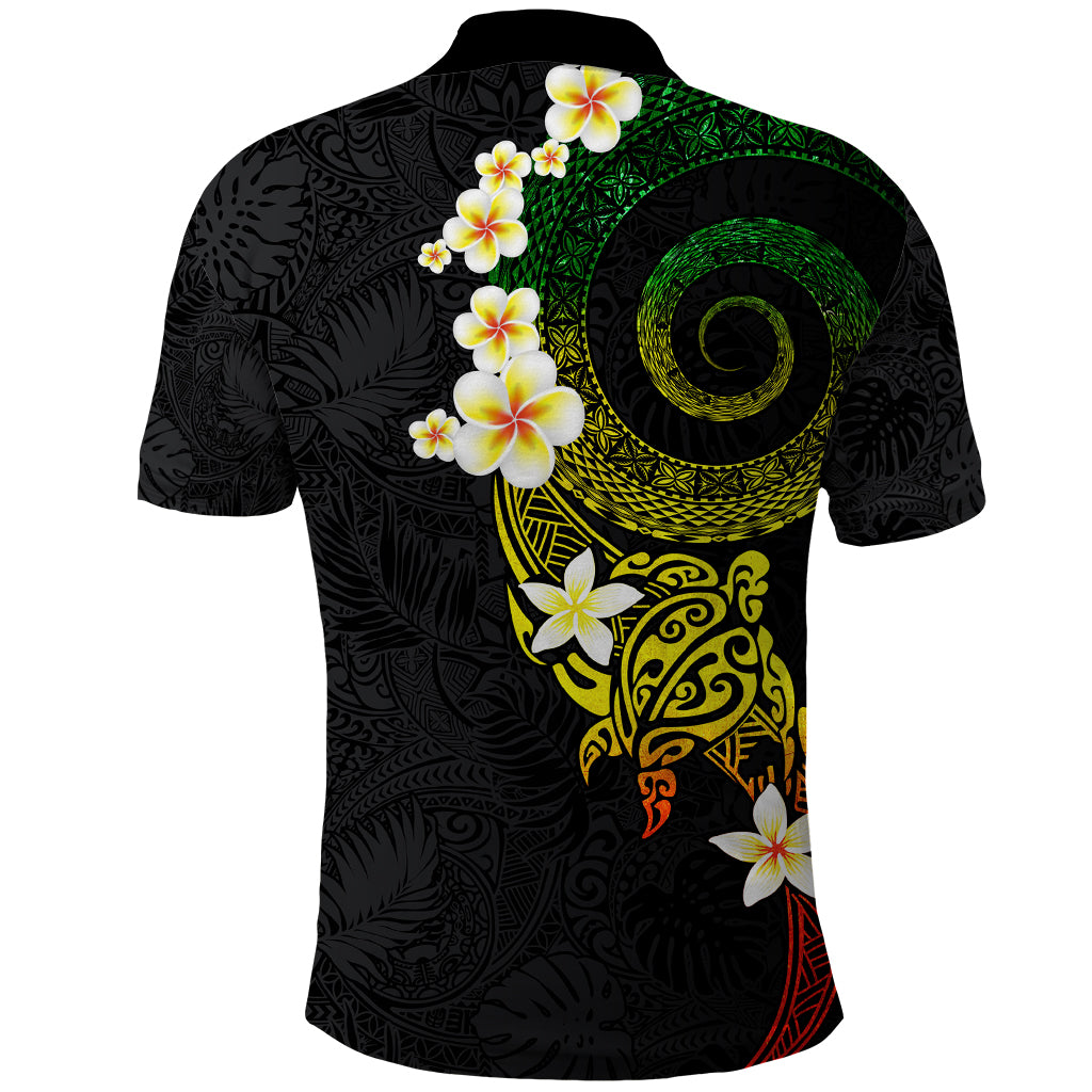 Polynesian Spiral Tribal Tattoo Polo Shirt Reggae Color