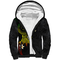 Polynesian Spiral Tribal Tattoo Sherpa Hoodie Reggae Color
