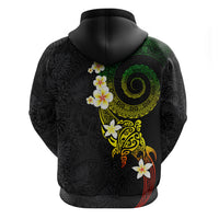 Polynesian Spiral Tribal Tattoo Zip Hoodie Reggae Color