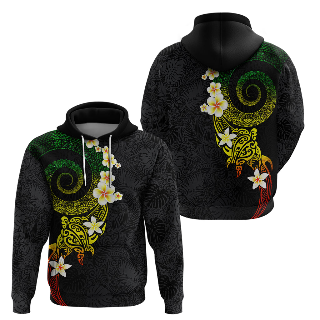 Polynesian Spiral Tribal Tattoo Zip Hoodie Reggae Color