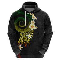 Polynesian Spiral Tribal Tattoo Zip Hoodie Reggae Color