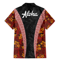 Hawaii Lei and Hibiscus Flowers Tribal Family Matching Mermaid Dress and Hawaiian Shirt Patchwork Abstract Vintage