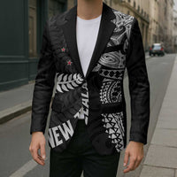 Aotearoa Volleyball Custom Blazer Silver Ferns and Maori Tribal Black