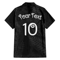Aotearoa Volleyball Custom Hawaiian Shirt Silver Ferns and Maori Tribal Black