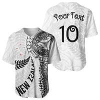 Aotearoa Volleyball Custom Baseball Jersey Silver Ferns and Maori Tribal White LT03 - Polynesian Pride
