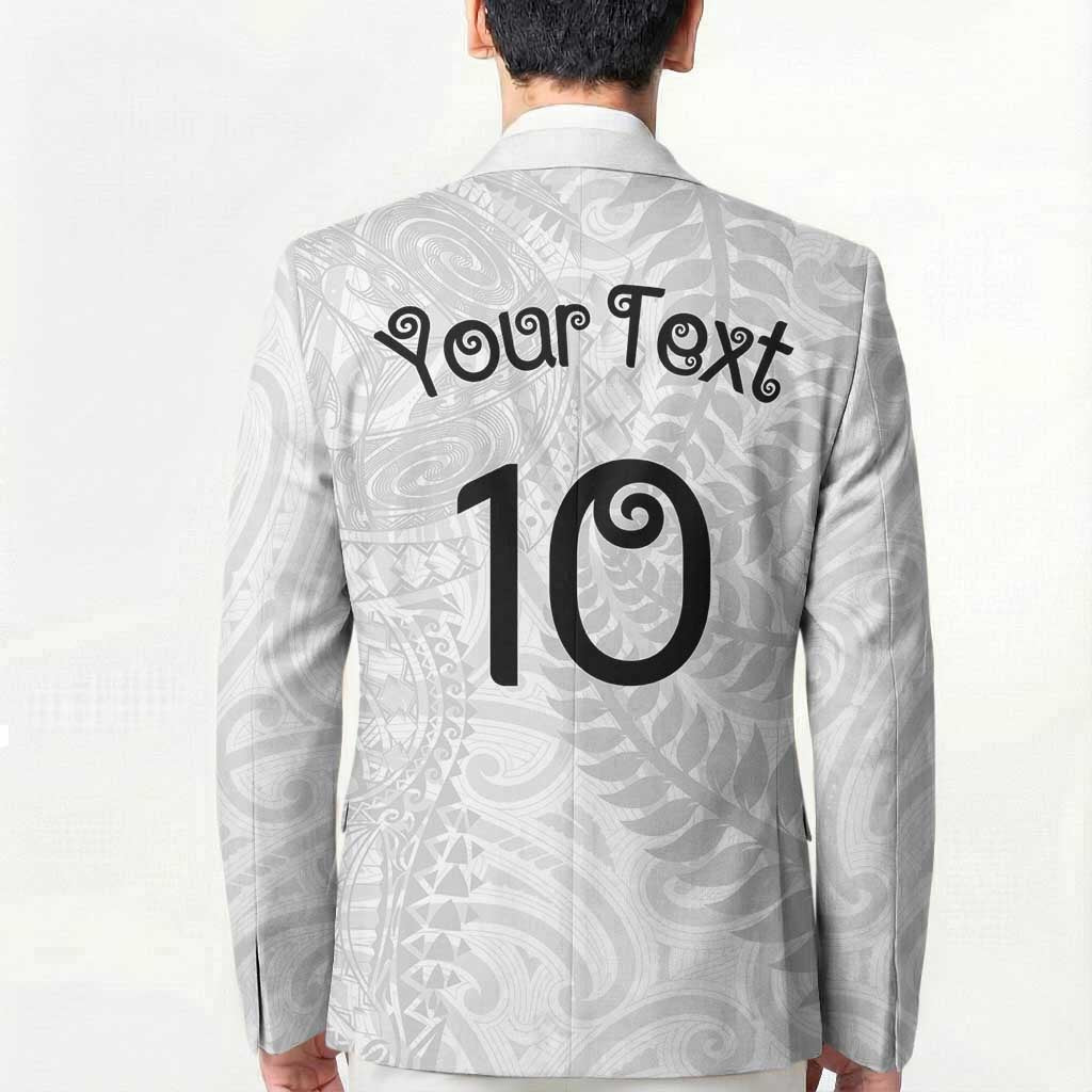 Aotearoa Volleyball Custom Blazer Silver Ferns and Maori Tribal White