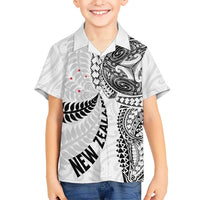 Aotearoa Volleyball Custom Hawaiian Shirt Silver Ferns and Maori Tribal White