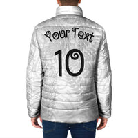 Aotearoa Volleyball Custom Padded Jacket Silver Ferns and Maori Tribal White