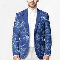 New Zealand Sea Animals Blazer with Maori Koru Tribal Tattoo and Silver Ferns Aquatic Style LT03 - Polynesian Pride