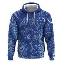 New Zealand Sea Animals Hoodie with Maori Koru Tribal Tattoo and Silver Ferns Aquatic Style