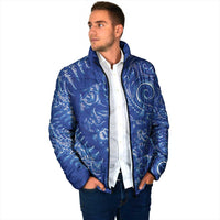 New Zealand Sea Animals Padded Jacket with Maori Koru Tribal Tattoo and Silver Ferns Aquatic Style