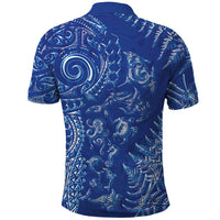 New Zealand Sea Animals Polo Shirt with Maori Koru Tribal Tattoo and Silver Ferns Aquatic Style