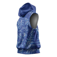New Zealand Sea Animals Sleeveless Hoodie with Maori Koru Tribal Tattoo and Silver Ferns Aquatic Style LT03 - Polynesian Pride