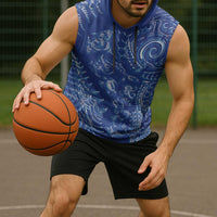 New Zealand Sea Animals Sleeveless Hoodie with Maori Koru Tribal Tattoo and Silver Ferns Aquatic Style LT03 - Polynesian Pride