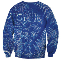 New Zealand Sea Animals Sweatshirt with Maori Koru Tribal Tattoo and Silver Ferns Aquatic Style LT03 - Polynesian Pride