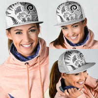 New Zealand Sea Animals Mesh Trucker Cap with Maori Koru Tribal Tattoo and Silver Ferns White Color LT03 - Polynesian Pride