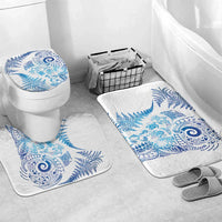 New Zealand Sea Animals Bathroom Set with Maori Koru Tribal Tattoo and Silver Ferns Galaxy Style