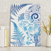 New Zealand Sea Animals Canvas Wall Art with Maori Koru Tribal Tattoo and Silver Ferns Galaxy Style LT03 Without Frame Multicolor - Polynesian Pride