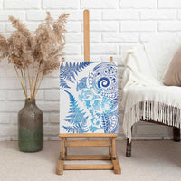 New Zealand Sea Animals Canvas Wall Art with Maori Koru Tribal Tattoo and Silver Ferns Galaxy Style LT03 - Polynesian Pride