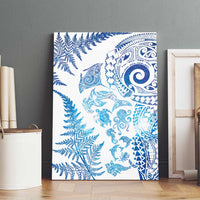 New Zealand Sea Animals Canvas Wall Art with Maori Koru Tribal Tattoo and Silver Ferns Galaxy Style LT03 - Polynesian Pride