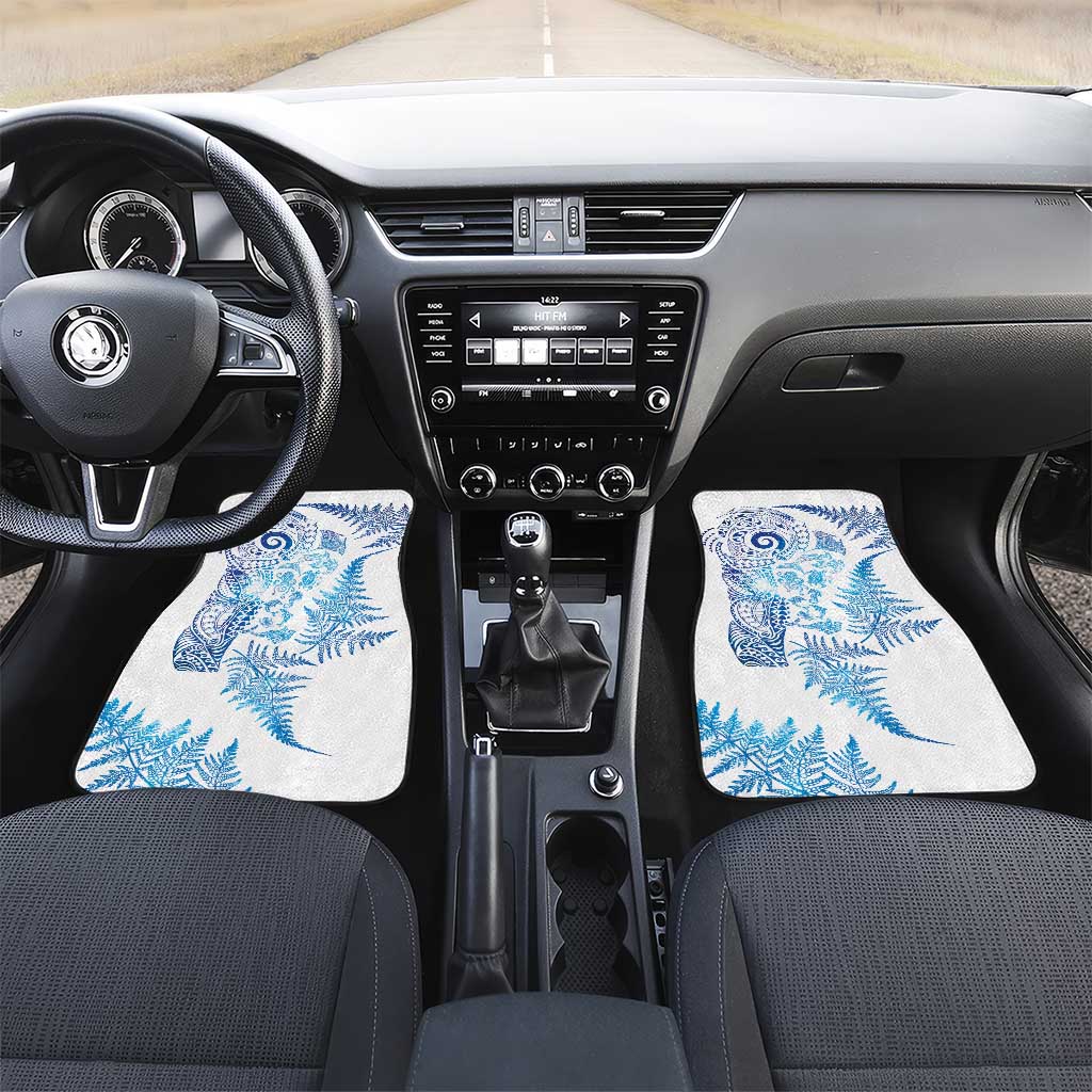 New Zealand Sea Animals Car Mats with Maori Koru Tribal Tattoo and Silver Ferns Galaxy Style