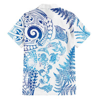 New Zealand Sea Animals Family Matching Tank Maxi Dress and Hawaiian Shirt with Maori Koru Tribal Tattoo and Silver Ferns Galaxy Style LT03 - Polynesian Pride