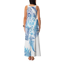 New Zealand Sea Animals Family Matching Tank Maxi Dress and Hawaiian Shirt with Maori Koru Tribal Tattoo and Silver Ferns Galaxy Style LT03 - Polynesian Pride