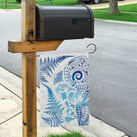 New Zealand Sea Animals Garden Flag with Maori Koru Tribal Tattoo and Silver Ferns Galaxy Style