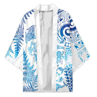 New Zealand Sea Animals Kimono with Maori Koru Tribal Tattoo and Silver Ferns Galaxy Style
