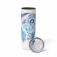 New Zealand Sea Animals Skinny Tumbler with Maori Koru Tribal Tattoo and Silver Ferns Galaxy Style