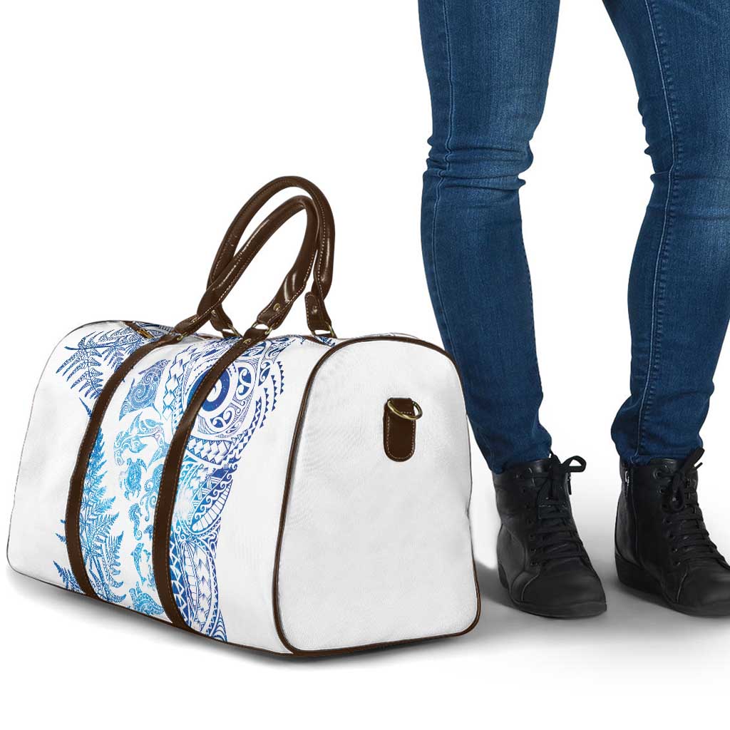 New Zealand Sea Animals Travel Bag with Maori Koru Tribal Tattoo and Silver Ferns Galaxy Style