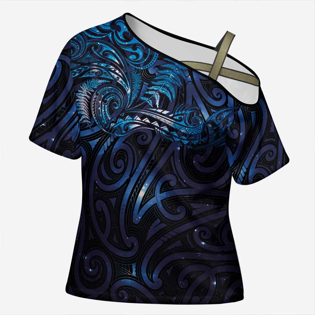 New Zealand New Year-Matariki Cross Shoulder Shirt Aotearoa Maori Tattoo Galaxy Sky