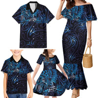 New Zealand New Year-Matariki Family Matching Mermaid Dress and Hawaiian Shirt Aotearoa Maori Tattoo Galaxy Sky LT03 - Polynesian Pride