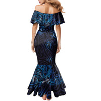 New Zealand New Year-Matariki Family Matching Mermaid Dress and Hawaiian Shirt Aotearoa Maori Tattoo Galaxy Sky LT03 - Polynesian Pride