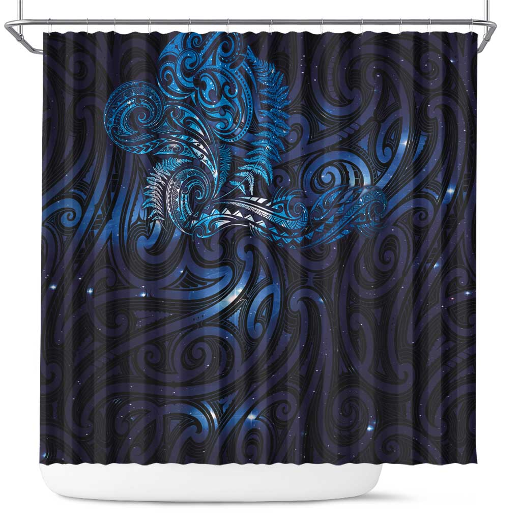 New Zealand New Year-Matariki Shower Curtain Aotearoa Maori Tattoo Galaxy Sky