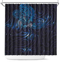 New Zealand New Year-Matariki Shower Curtain Aotearoa Maori Tattoo Galaxy Sky