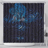 New Zealand New Year-Matariki Shower Curtain Aotearoa Maori Tattoo Galaxy Sky