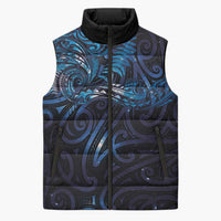 New Zealand New Year-Matariki Sleeveless Puffer Jacket Aotearoa Maori Tattoo Galaxy Sky