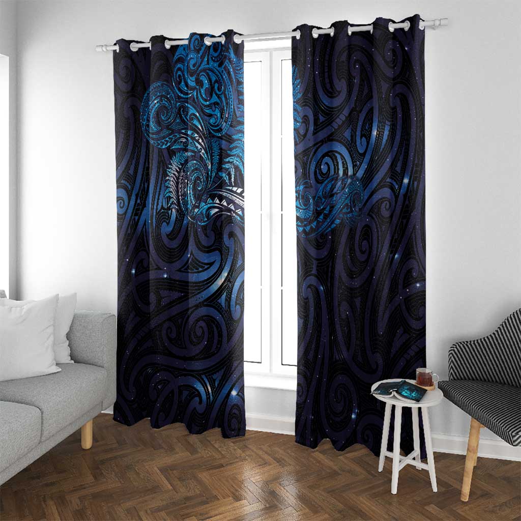 New Zealand New Year-Matariki Window Curtain Aotearoa Maori Tattoo Galaxy Sky LT03 With Grommets Multicolor - Polynesian Pride