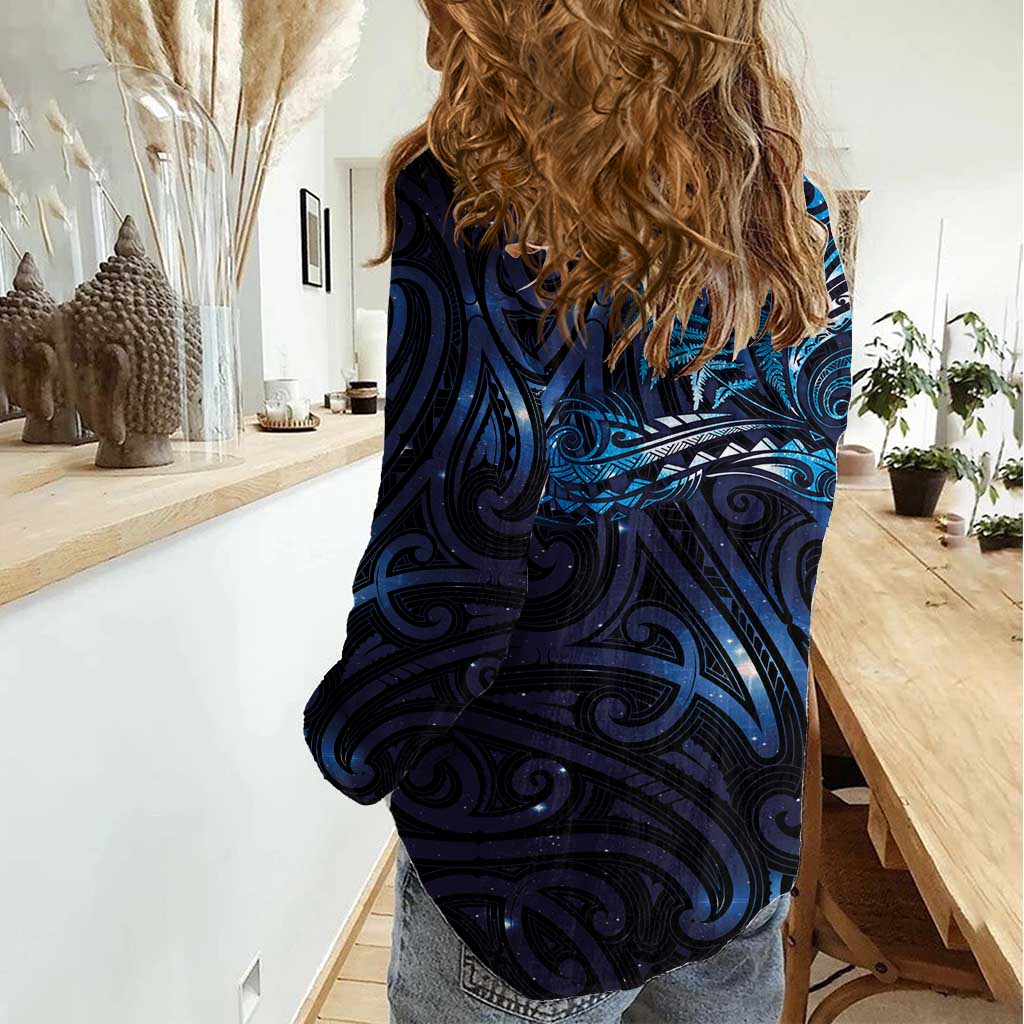 New Zealand New Year-Matariki Women Casual Shirt Aotearoa Maori Tattoo Galaxy Sky