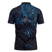 New Zealand New Year-Matariki Zipper Polo Shirt Aotearoa Maori Tattoo Galaxy Sky