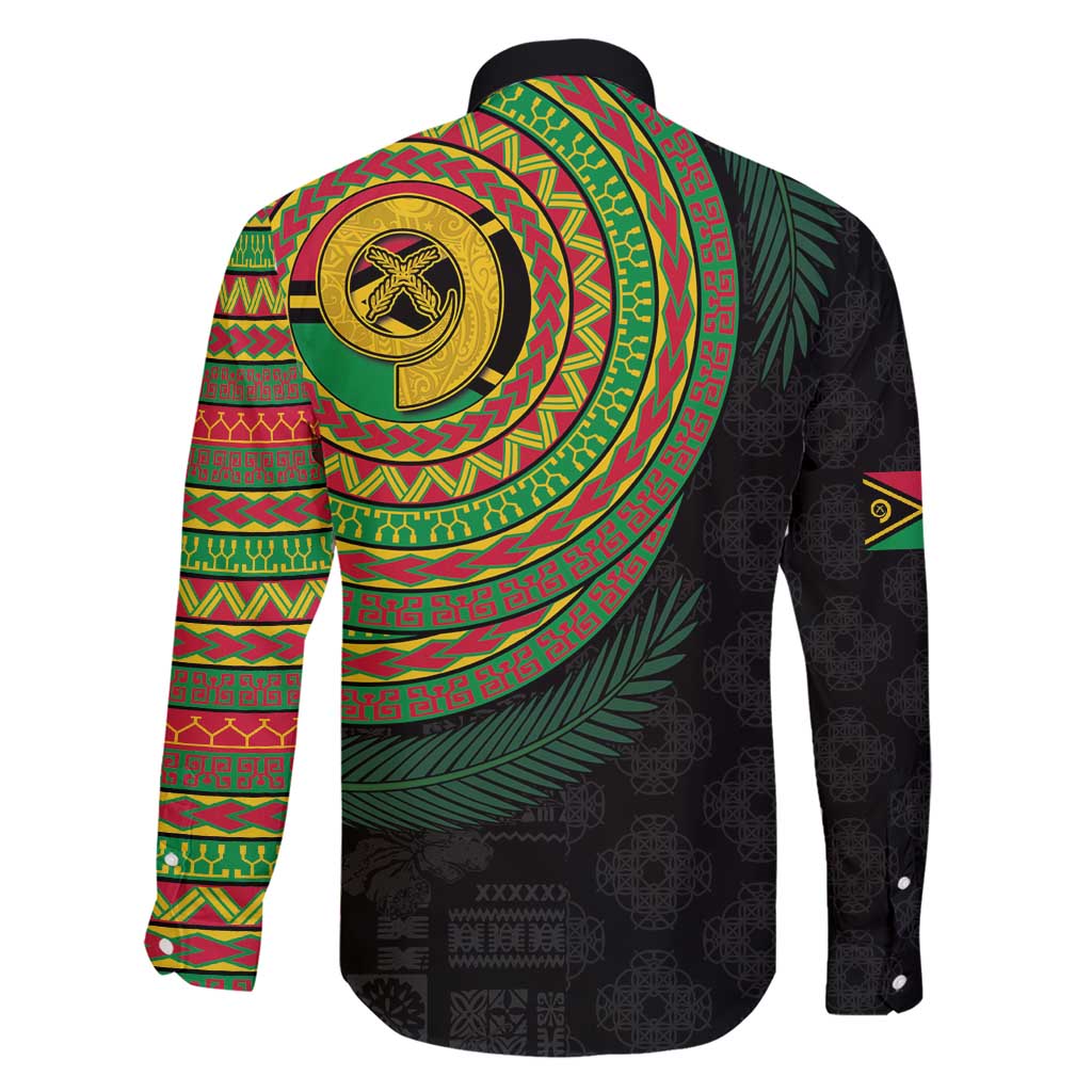 Vanuatu Tribal Tattoo with Namele Leaves Family Matching Short Sleeve Bodycon Dress and Hawaiian Shirt