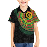 Vanuatu Tribal Tattoo with Namele Leaves Hawaiian Shirt