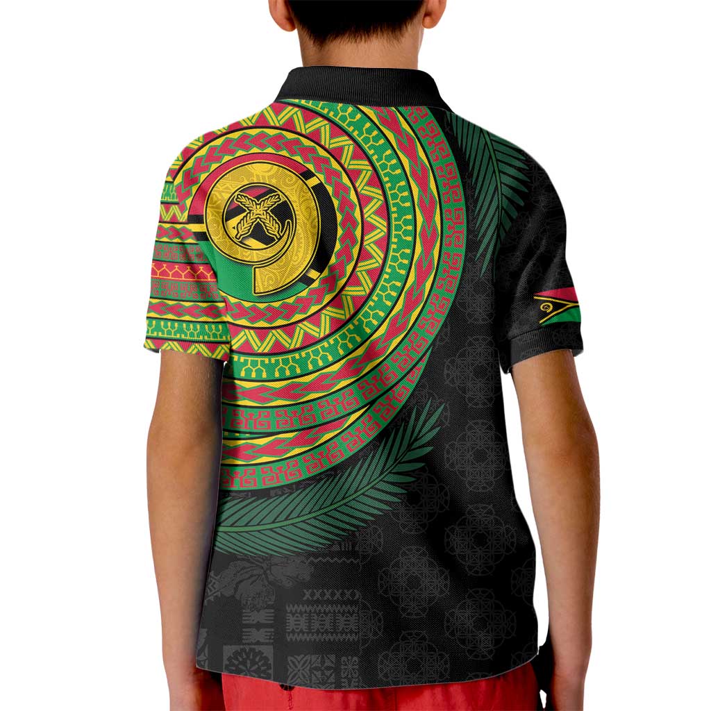 Vanuatu Tribal Tattoo with Namele Leaves Kid Polo Shirt