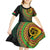 Vanuatu Tribal Tattoo with Namele Leaves Kid Short Sleeve Dress
